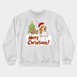 Merry Christmas Beagle Dog! Crewneck Sweatshirt